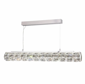 Remy 32w LED Chrome & Hexagonal Crystal Ceiling Pendant soft glow ceiling light