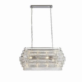 Ren 12 Light Chrome Ceiling Pendant With Hanging Crystals soft glow ceiling light