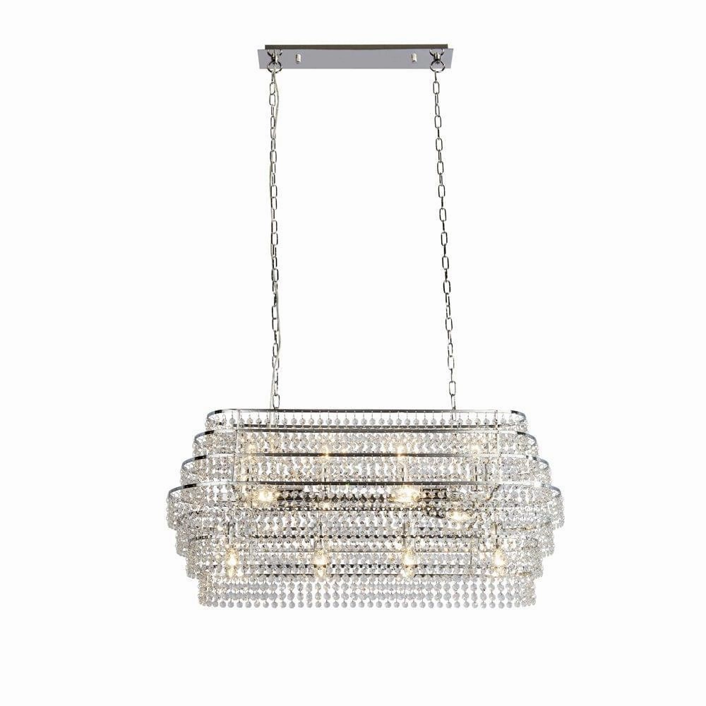 Ren 12 Light Chrome Ceiling Pendant With Hanging Crystals soft glow ceiling light