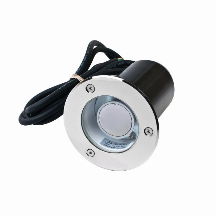 Rena Round 1 Light Inground Light Stainless Steel tall arc lamp for living room