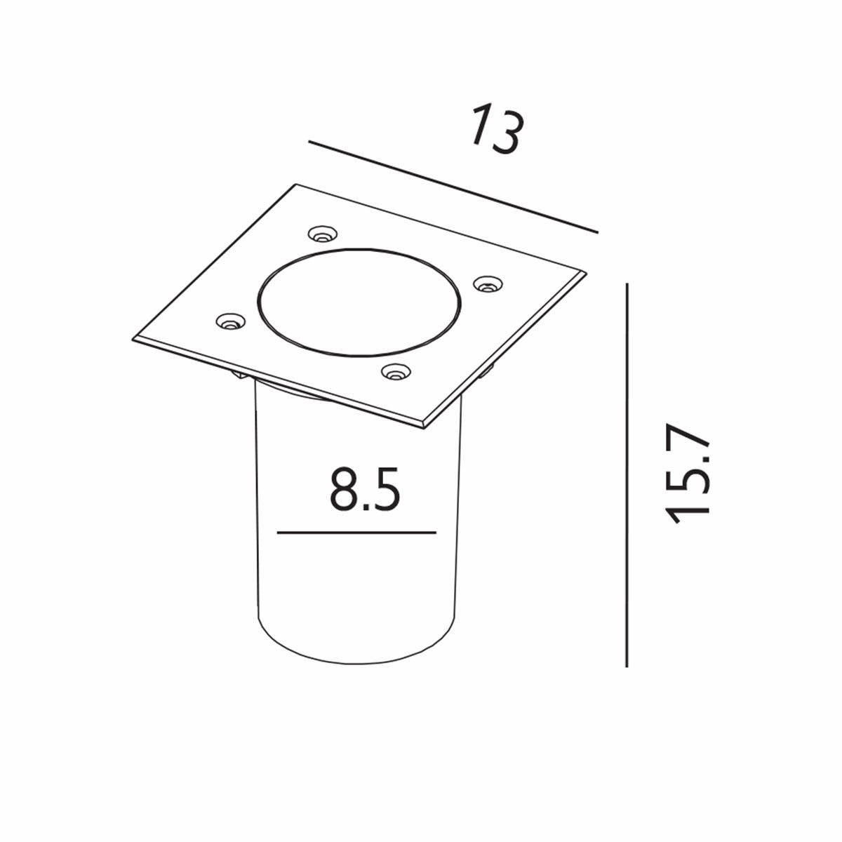 Rena Square 1 Light Inground Light Stainless Steel
