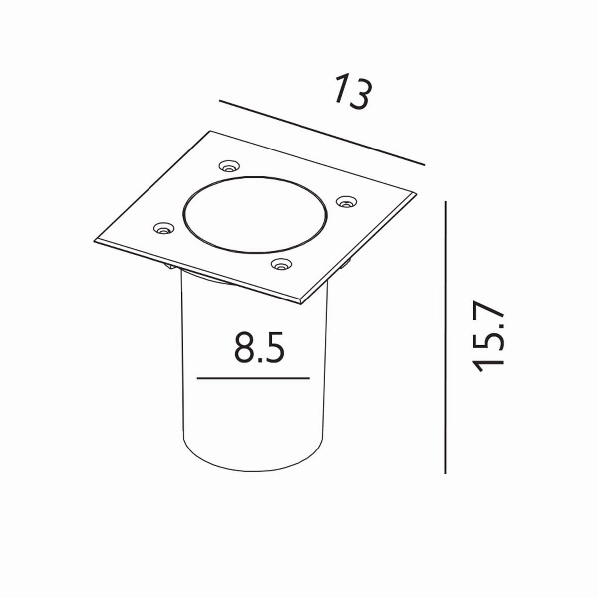 Rena Square 1 Light Inground Light Stainless Steel