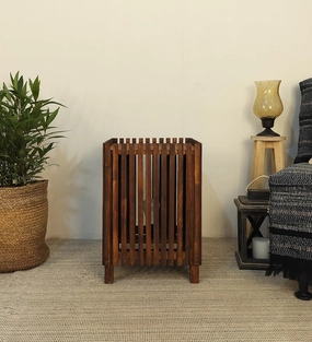 Renard Wooden Floor Lamp with Brown Base and Jute Fabric Lampshade (BULB NOT INCLUDED) creative lampshade design