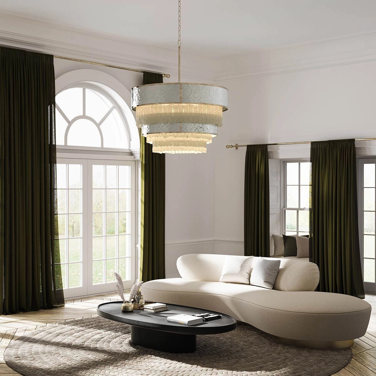 Reverie 12 Light Gold Pendant Light flush mount ceiling fixture