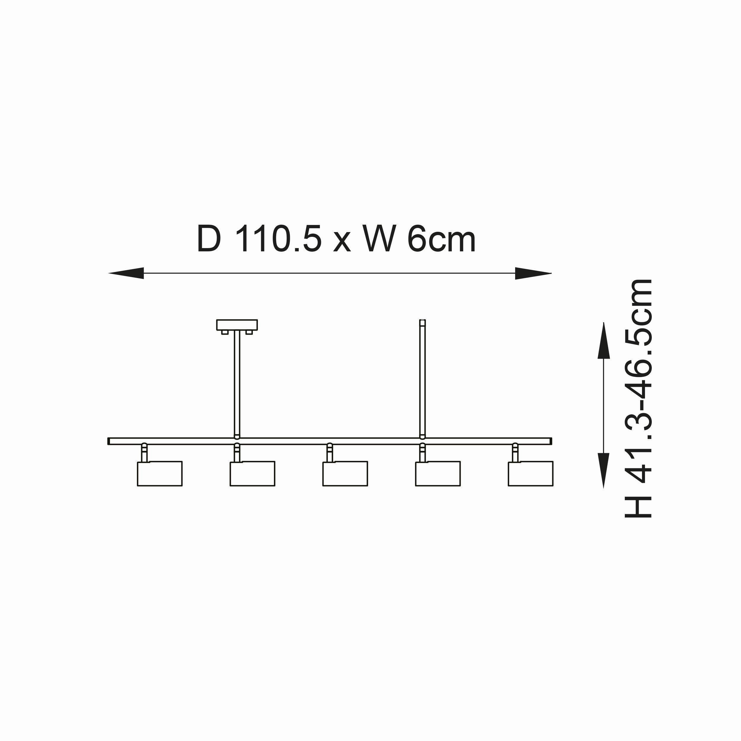 Rez 5 Light Black Modern Bar Spot Light