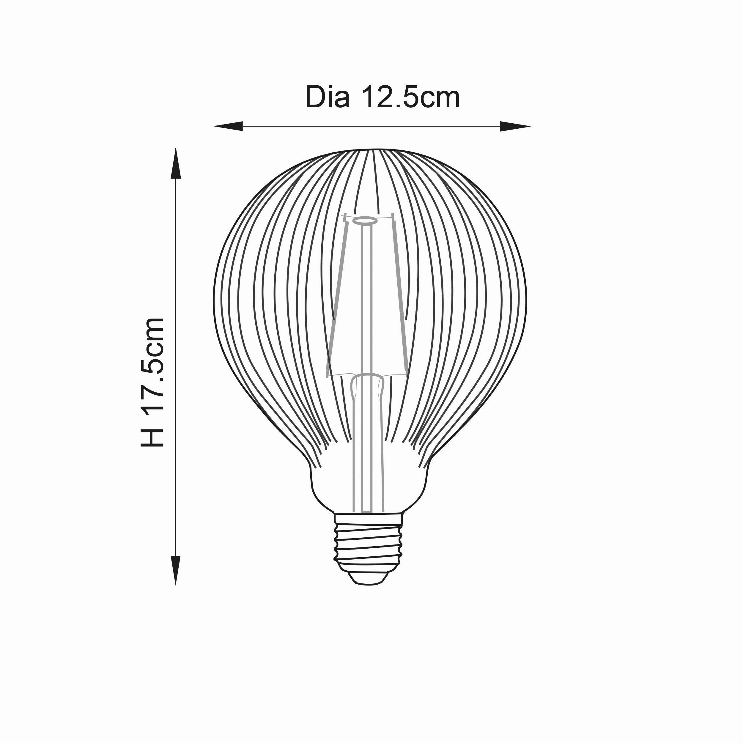 Ribb E27 Amber Tinted Ribbed Decorative 4W LED Light Bulb