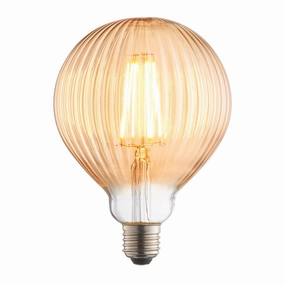 Ribb E27 Amber Tinted Ribbed Decorative 4W LED Light Bulb contemporary ceiling fixture