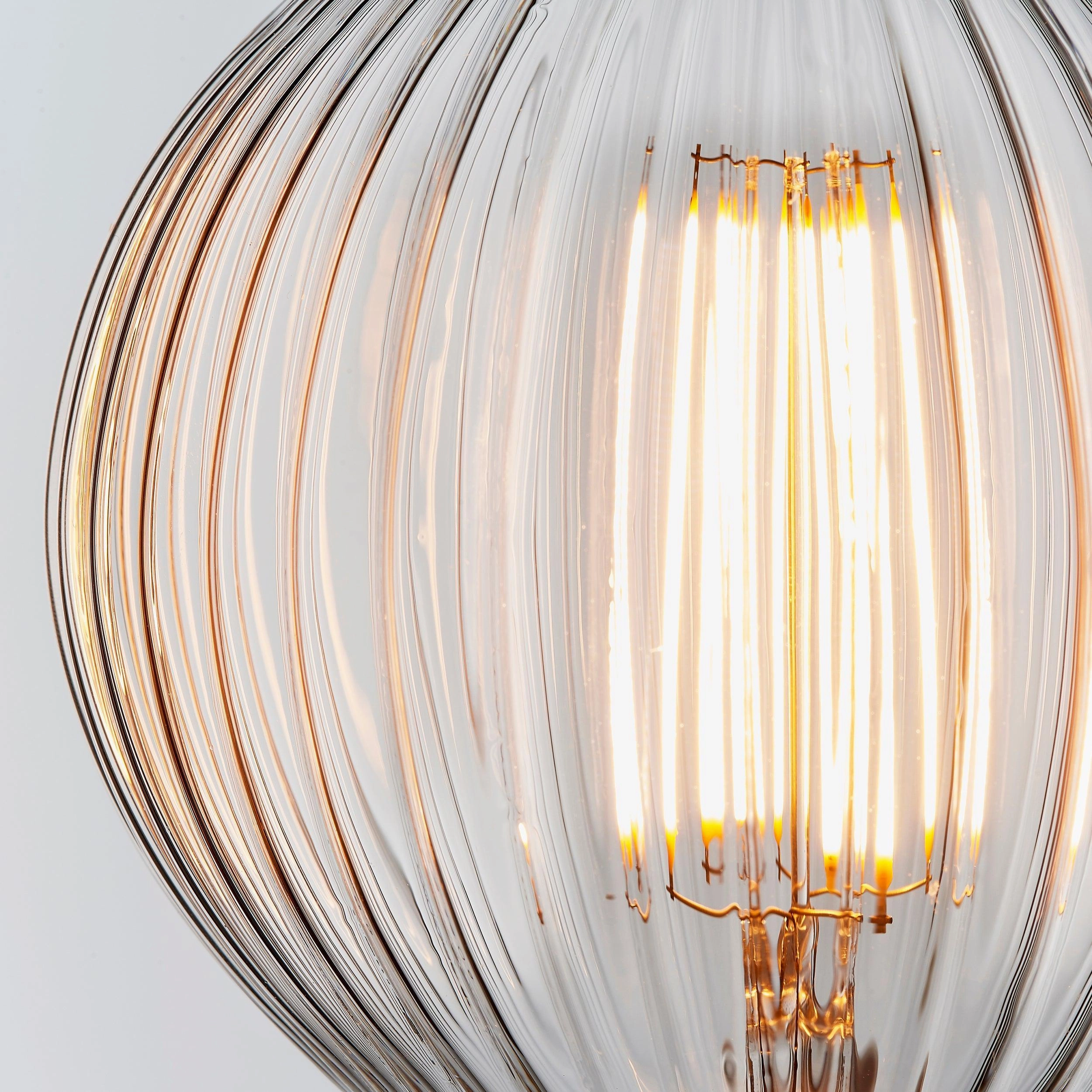 Ribb E27 Clear Glass Ribbed 4W LED Light Bulb - 125mm