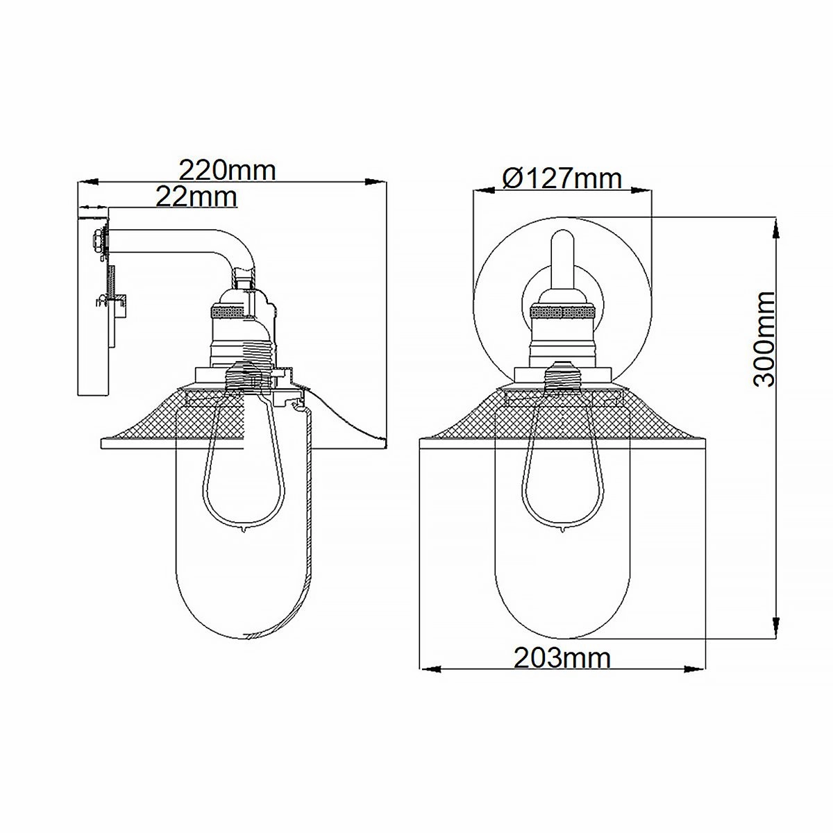 Rigby 1 Light Antique Nickel Bathroom Wall Light
