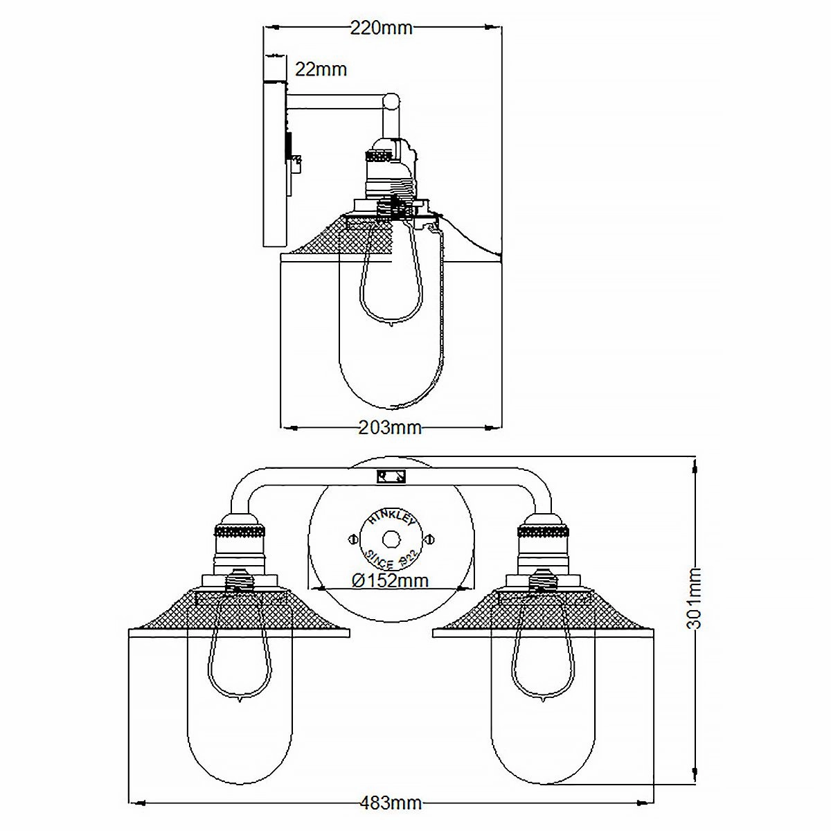 Rigby 2 Light Polished Chrome Bathroom Wall Light