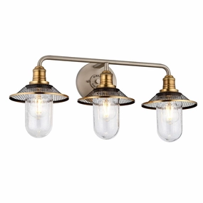 Rigby 3 Light Antique Nickel Bathroom Wall Light vintage desk lamp