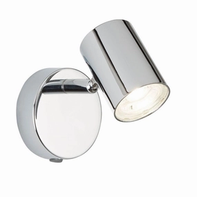 Rollo 1 Light Chrome Adjustable Wall Spotlight - Switched tall arc lamp for living room