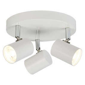 Rollo 3 Light White Cylinder Head Flush Adjustable Spotlight tall arc lamp for living room