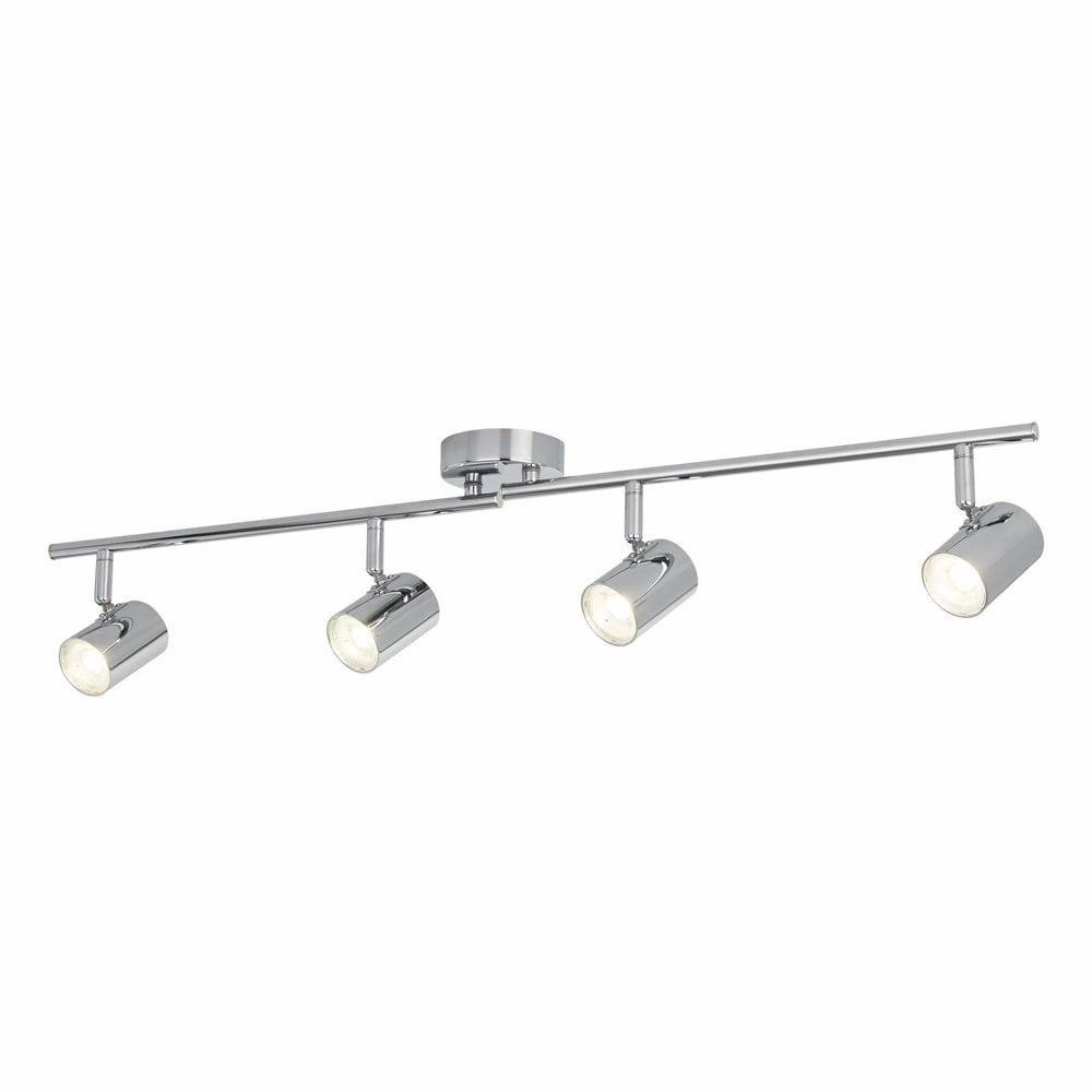 Rollo 4 Light Adjustable Chrome Split Bar Ceiling Spotlights tall arc lamp for living room