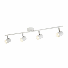 Rollo 4 Light Adjustable White Split Bar Ceiling Spotlights ambient ceiling fixture