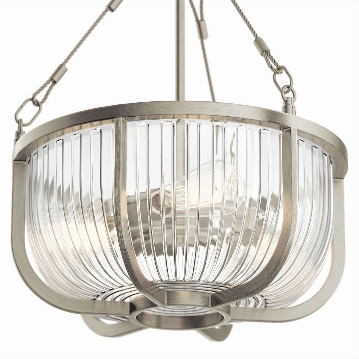 Roux 3 Light Nickel Pendant or Semi Flush