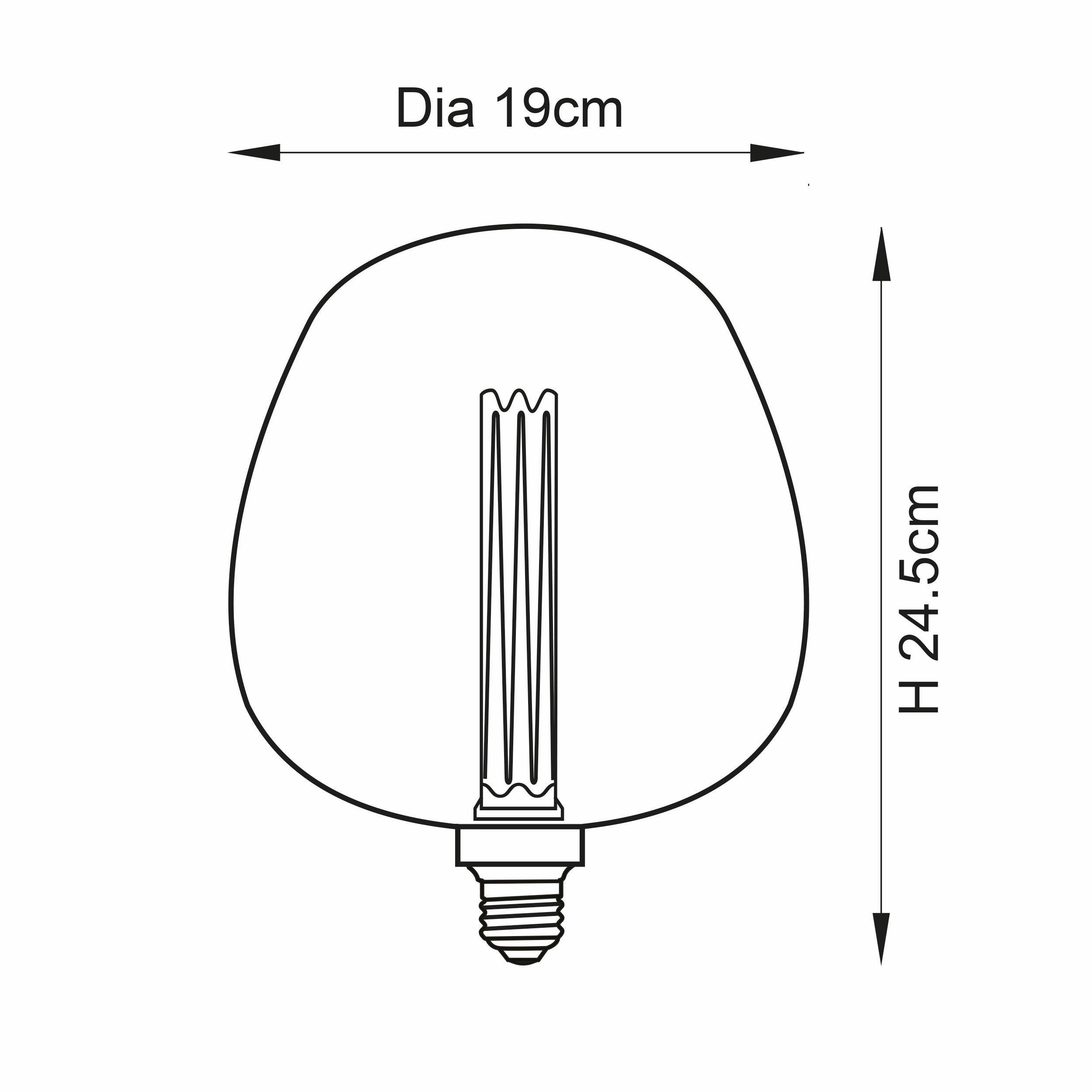 Roves Green/Pink Ombre Glass Filament LED E27 2.4 Light Bulb
