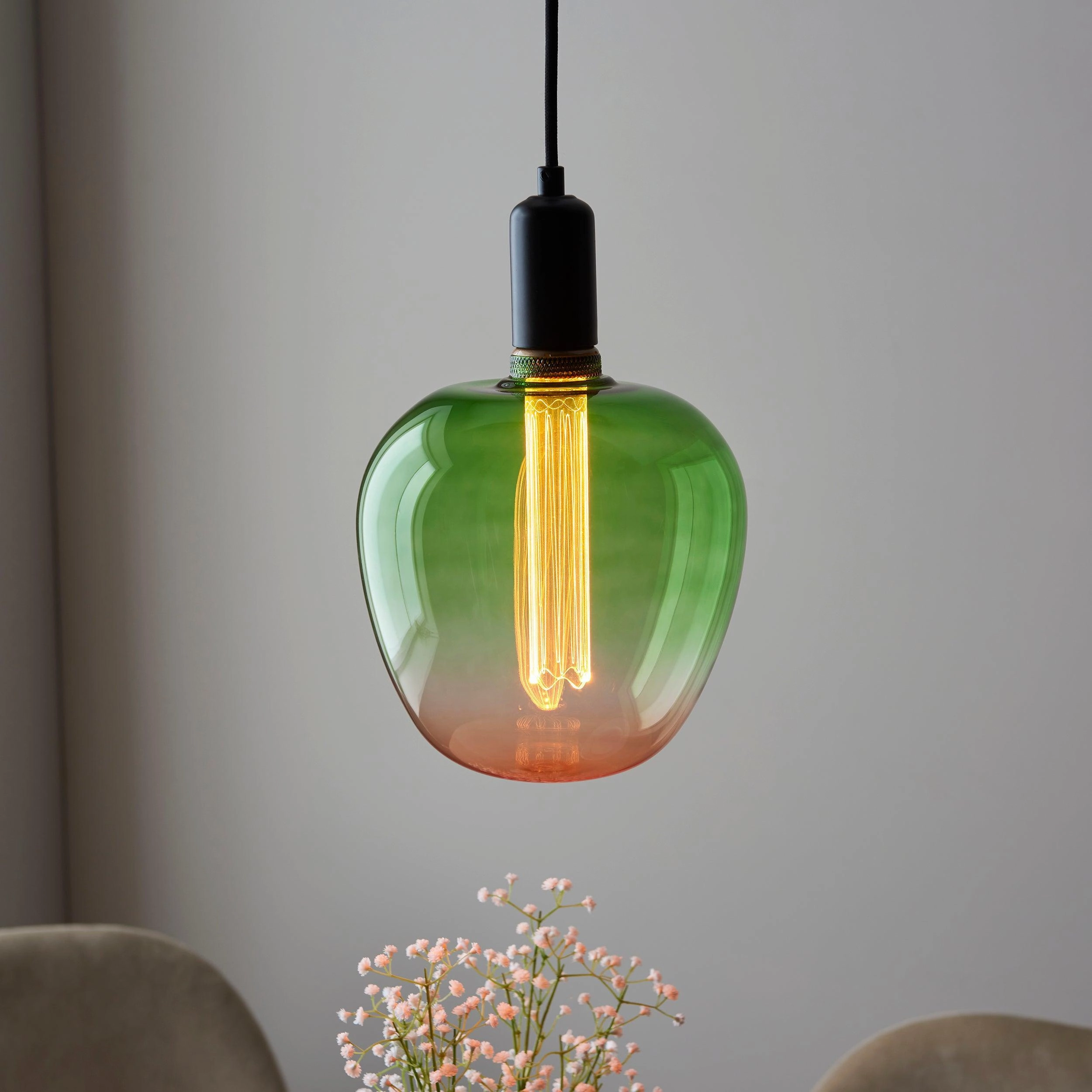 Roves Green/Pink Ombre Glass Filament LED E27 2.4 Light Bulb