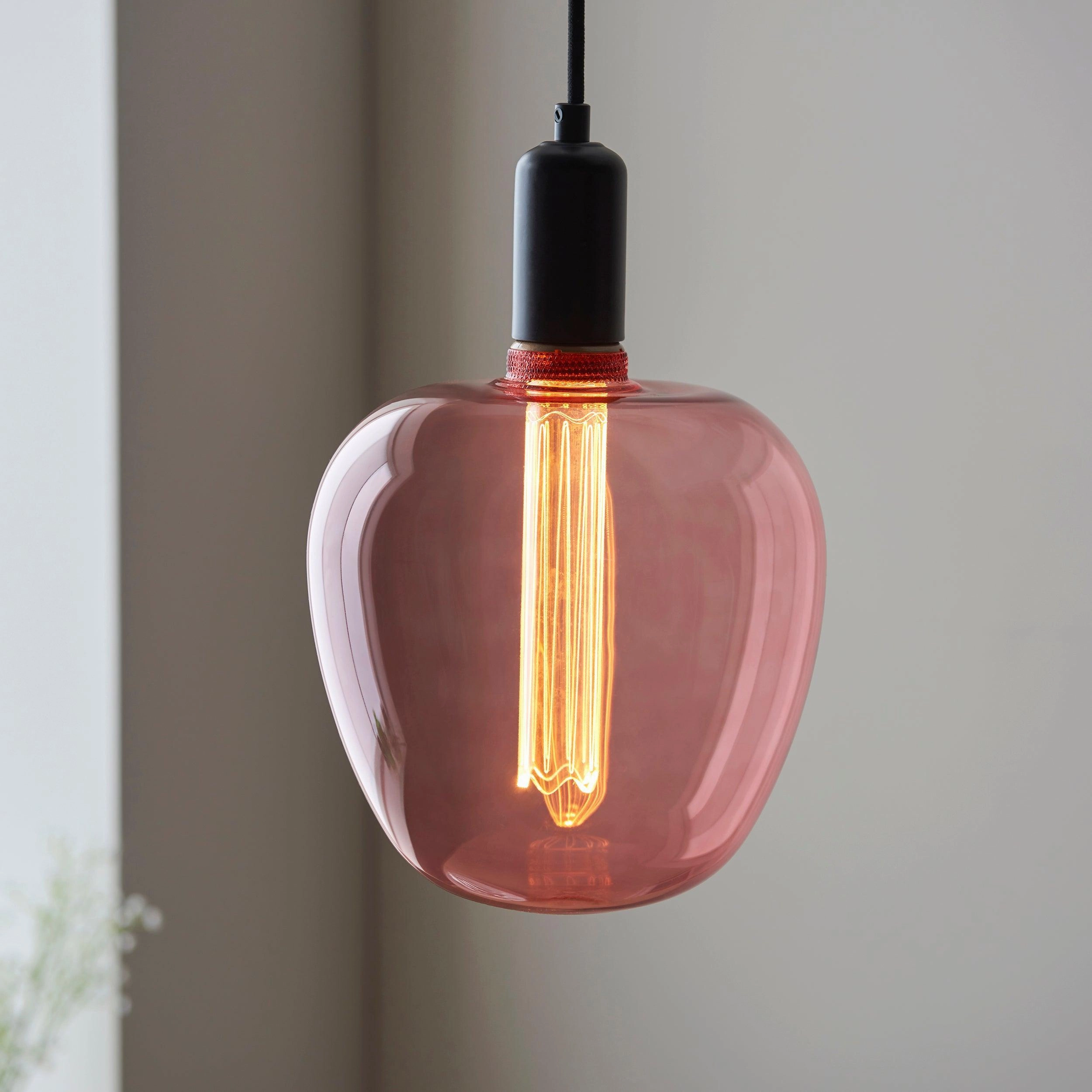 Roves Pink Tinted Glass Filament 2.8w LED E27 Light Bulb