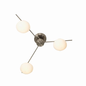 Ruse 3 Light Antique Chrome Semi-flush Ceiling Light white ceiling lamp