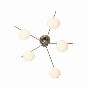 Ruse 5 Light Antique Chrome Semi-flush Ceiling Light white ceiling lamp