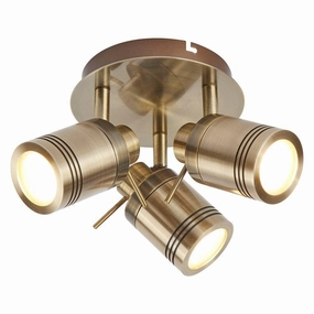 Samson 3 Light Brass Bathroom Adjustable Flush Spotlight tall arc lamp for living room