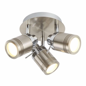Samson 3 Light Silver Bathroom Adjustable Flush Spotlight tall arc lamp for living room