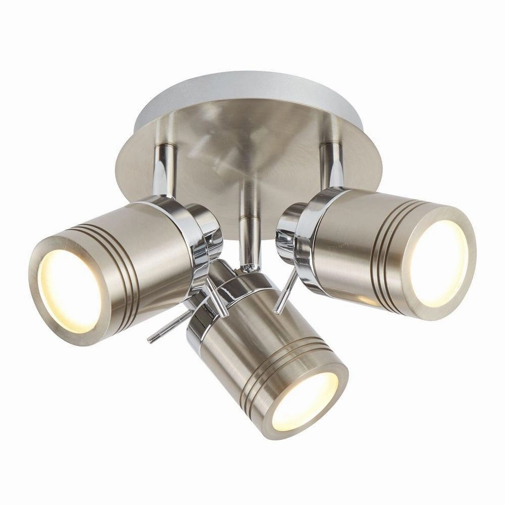 Samson 3 Light Silver Bathroom Adjustable Flush Spotlight tall arc lamp for living room