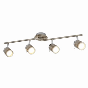 Samson 4 Light Silver Bathroom Adjustable Split-Bar Spotlight white ceiling lamp