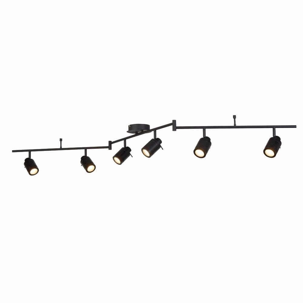 Samson 6 Light Black Bathroom Adjustable Split-Bar Spotlight tall arc lamp for living room