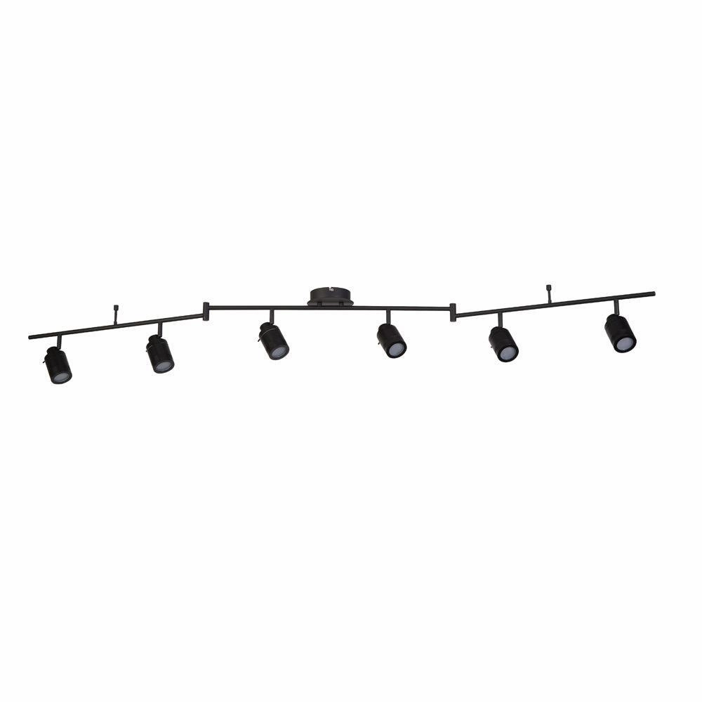 Samson 6 Light Black Bathroom Adjustable Split-Bar Spotlight