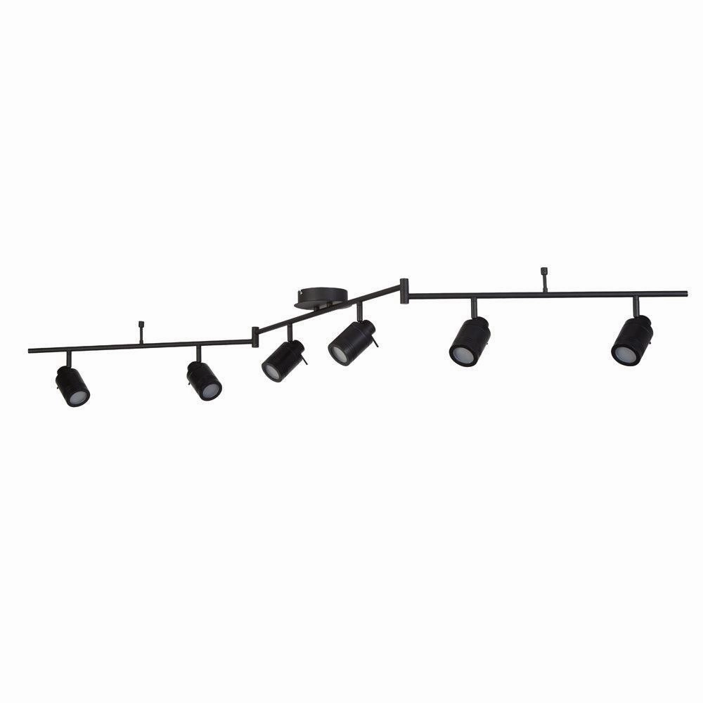 Samson 6 Light Black Bathroom Adjustable Split-Bar Spotlight