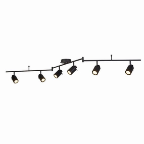 Samson 6 Light Black Bathroom Adjustable Split-Bar Spotlight tall arc lamp for living room