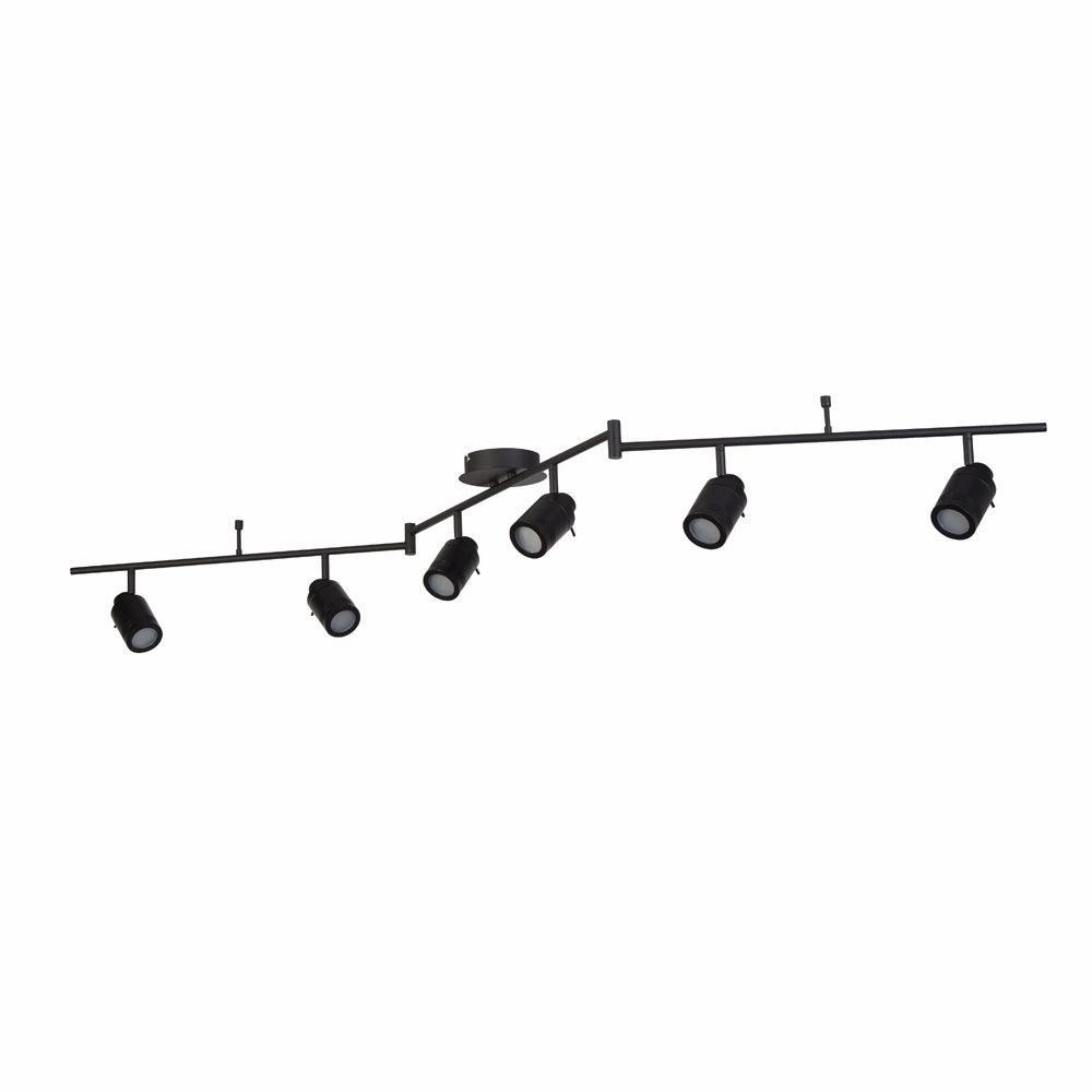 Samson 6 Light Black Bathroom Adjustable Split-Bar Spotlight