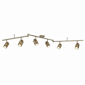 Samson 6 Light Brass Bathroom Adjustable Split-Bar Spotlight - Open Box tall arc lamp for living room