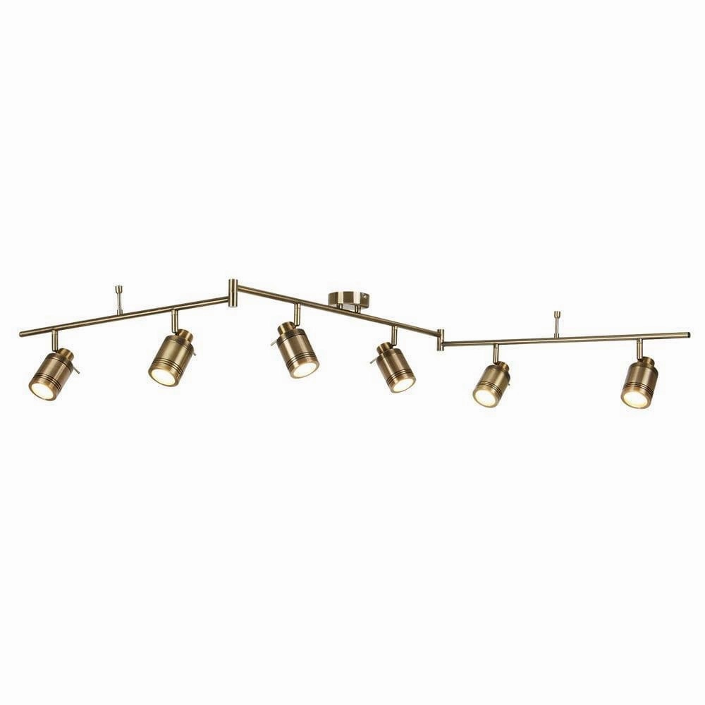 Samson 6 Light Brass Bathroom Adjustable Split-Bar Spotlight - Open Box tall arc lamp for living room