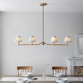 Santiago Brass 4 Light Pendant Ceiling Light With Blue Leaf 16cm Shades sleek LED ceiling lamp