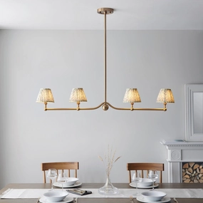 Santiago Brass 4 Light Pendant Ceiling Light With Green Leaf 16cm Shades flush mount ceiling fixture