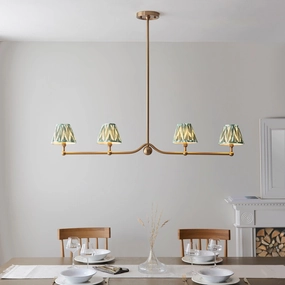 Santiago Brass 4 Light Pendant Ceiling Light With Green Zigzag 16cm Shades sleek LED ceiling lamp