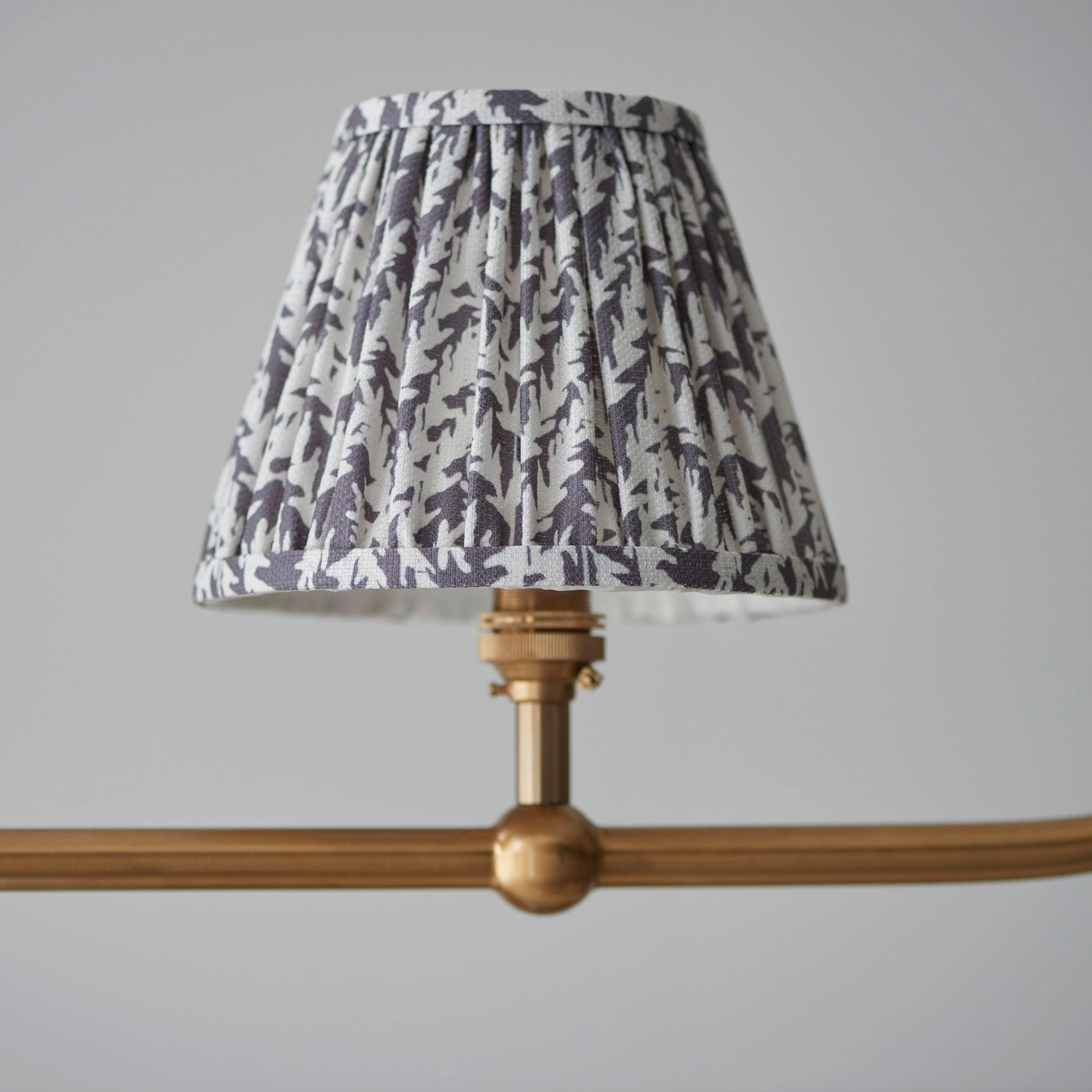 Santiago Brass 4 Light Pendant Ceiling Light With Pearl Grey Leaf 16cm Shades