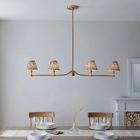 Santiago Brass 4 Light Pendant Ceiling Light With Pearl Grey Leaf 16cm Shades sleek LED ceiling lamp