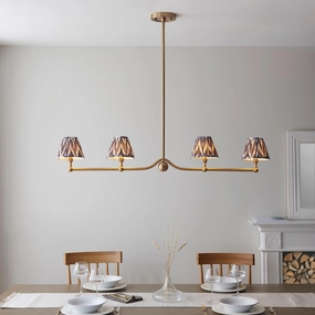 Santiago Brass 4 Light Pendant Ceiling Light With Pearl Grey Ripple 16cm Shades sleek LED ceiling lamp