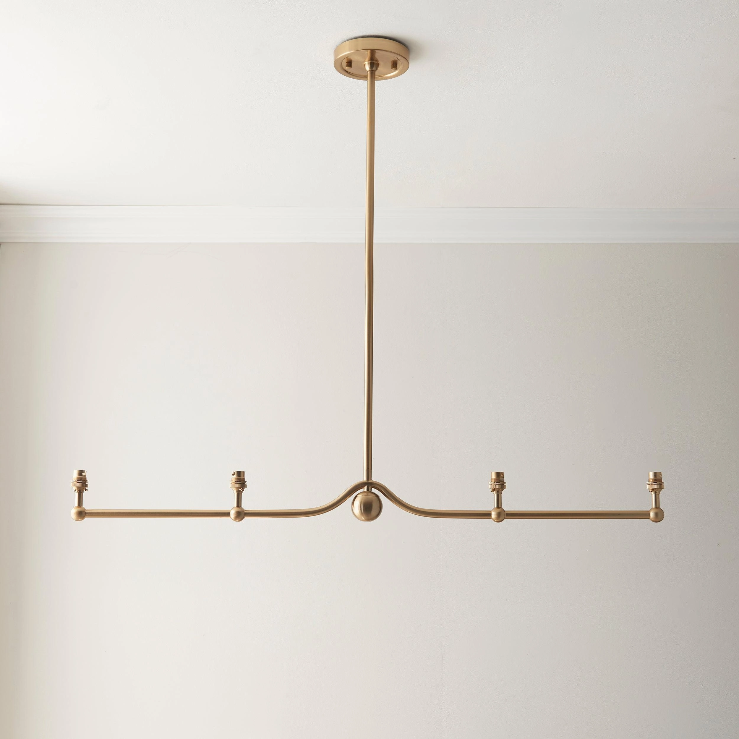 Santiago Brass 4 Light Pendant Ceiling Light With White Ivy 16cm Shades