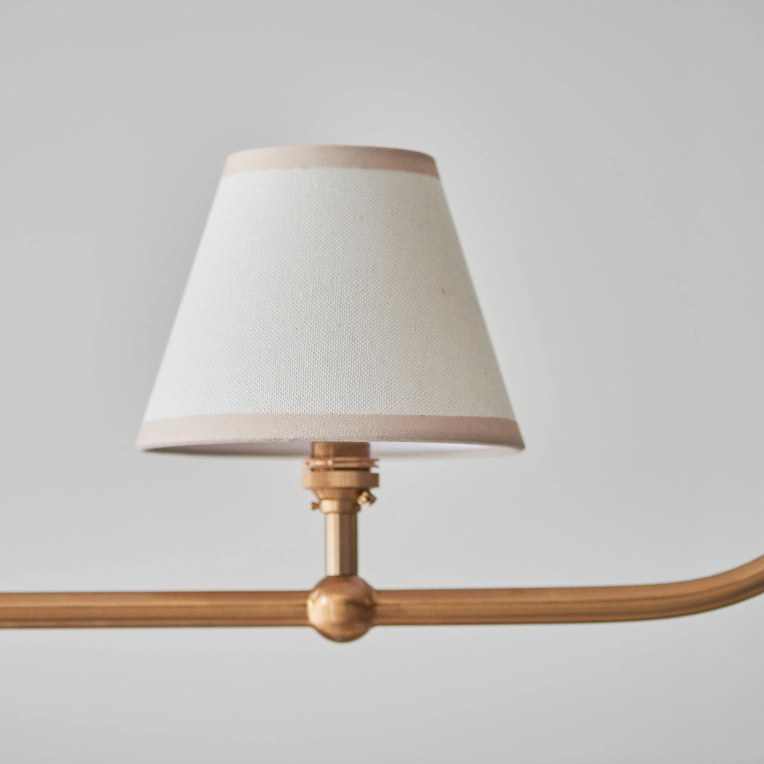 Santiago Brass 4 Light Pendant Ceiling Light With White Ivy 16cm Shades