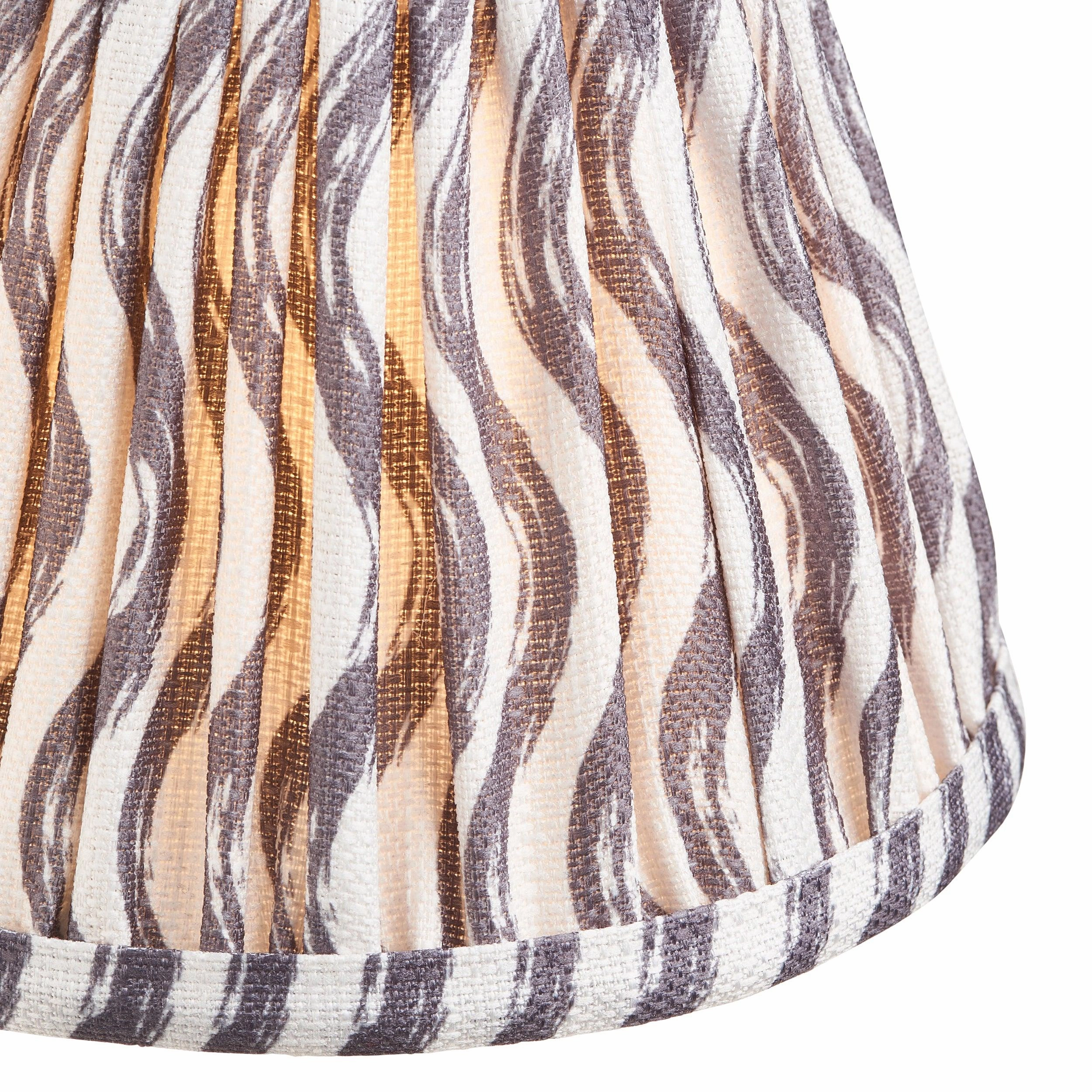 Santiago Brass 5 Light Pendant Ceiling Light With Grey Ripple 16cm Shades