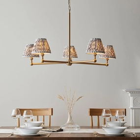 Santiago Brass 5 Light Pendant Ceiling Light With Grey Ripple 16cm Shades sleek LED ceiling lamp