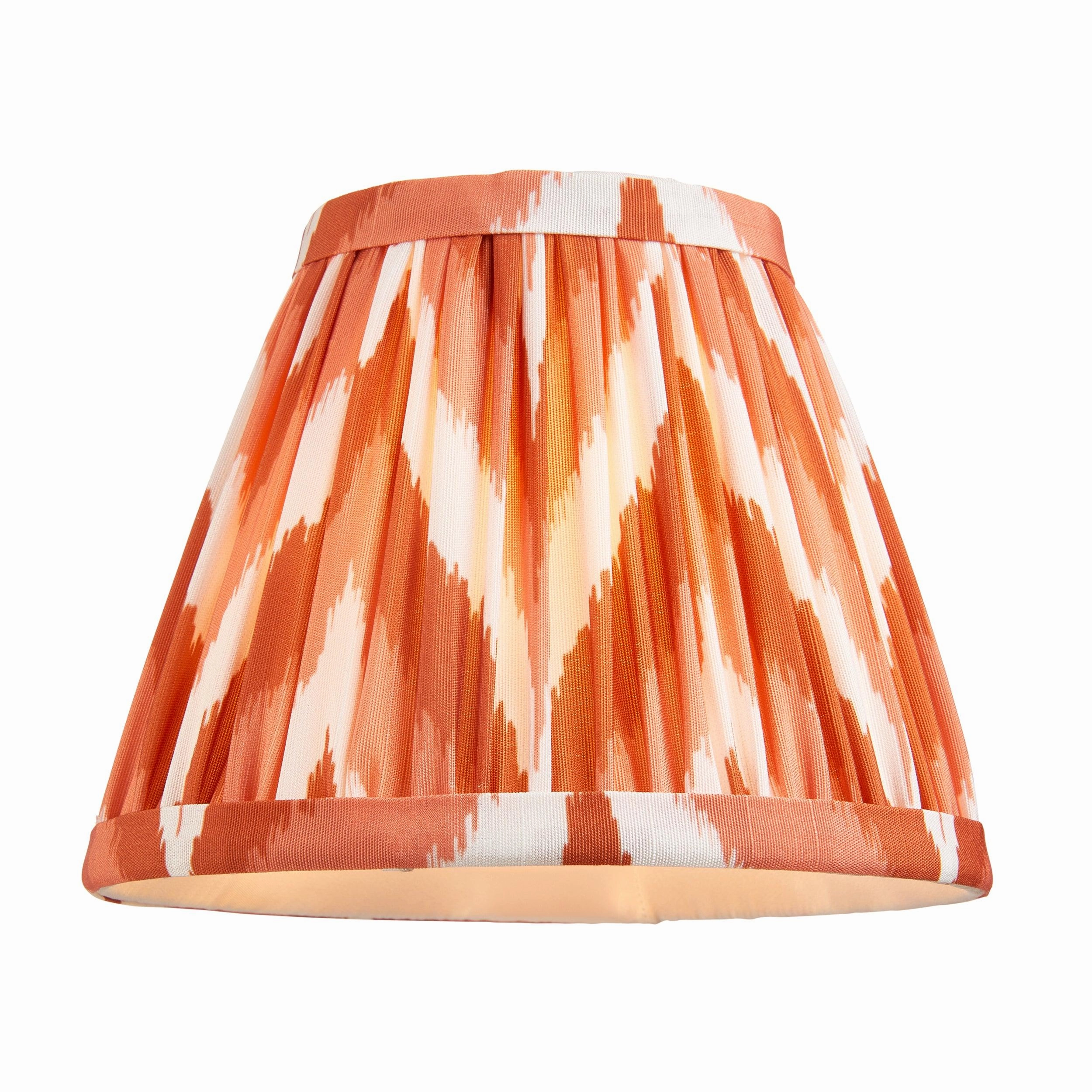 Santiago Brass 5 Light Pendant Ceiling Light With Orange Zigzag 16cm Shades