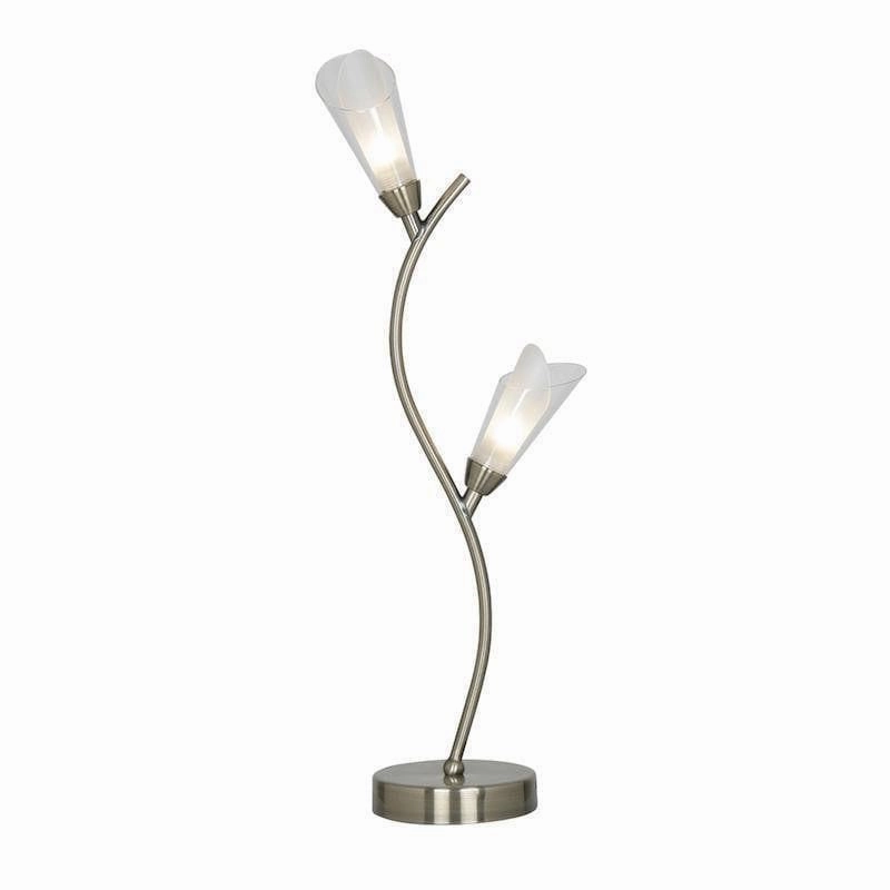 Sare 2 Light Antique Brass Table Lamp Damaged Box energy-saving LED light