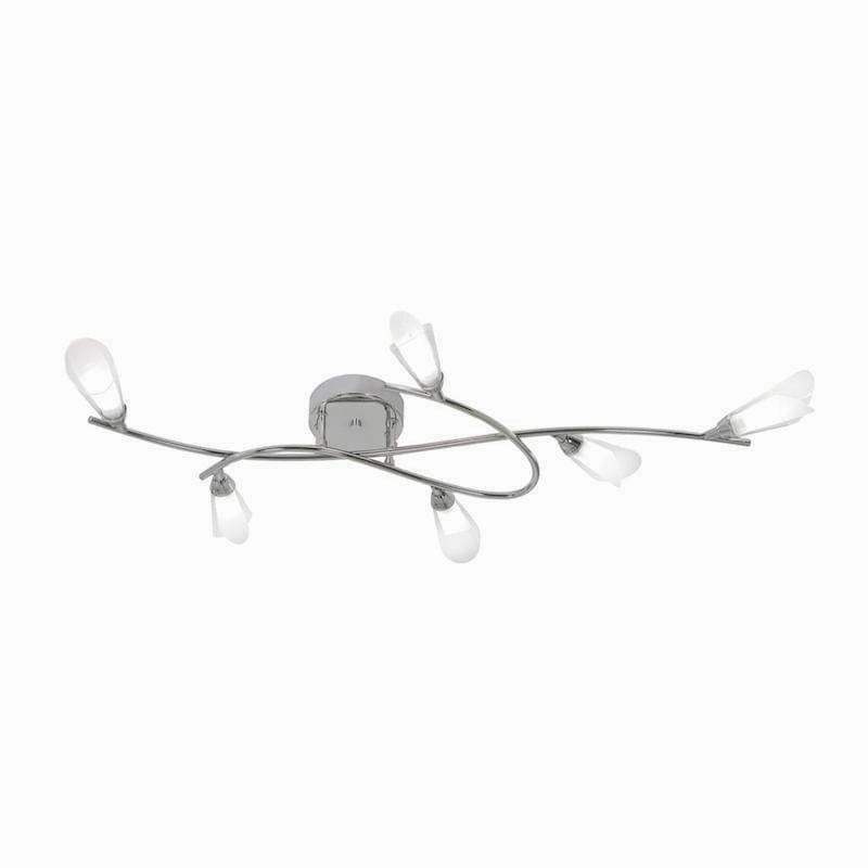 Sare 6 Light Chrome Flush Ceiling Light soft glow ceiling light