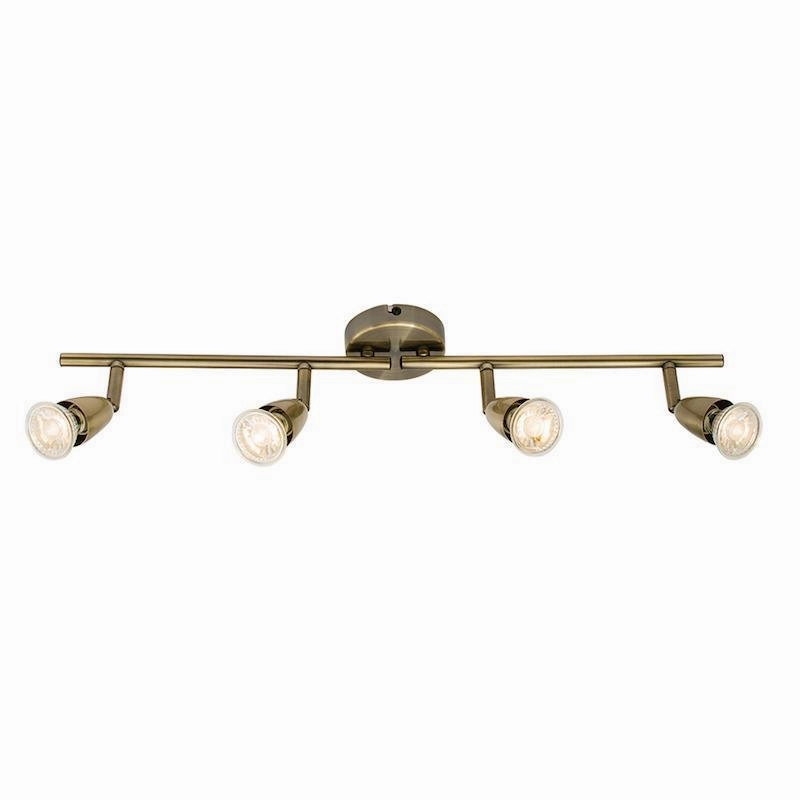 Saxby Amalfi 4 Light Antique Brass Spotlight tall arc lamp for living room